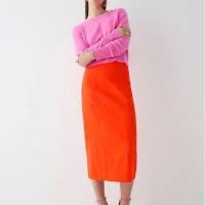 NWT J crew Linen Pencil Skirt Size 8 Orange?